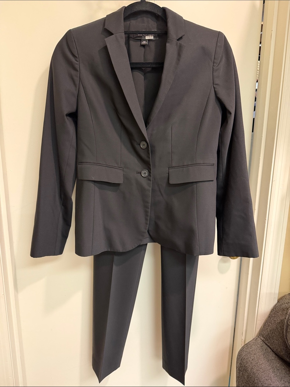 Ann Taylor Women's Black Two-Button Tailored Blazer and Pants Suit